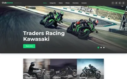 Clubstome Sport Racing WordPress Theme 1.0.0 GPL Theme
