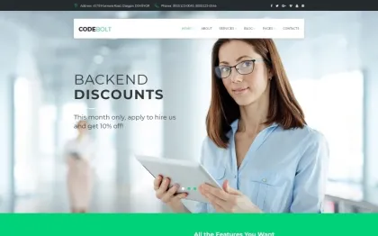 CodeBolt Software Company WordPress Theme 1.0.0 GPL Theme