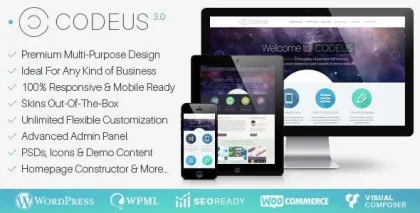 Codeus — Multi-Purpose Responsive WordPress Theme 3.4.0 GPL Theme