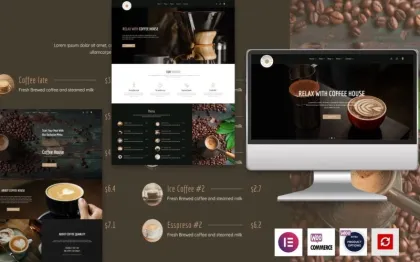 Coffee House The Elementor Coffee WordPress Theme 1.3 GPL Theme