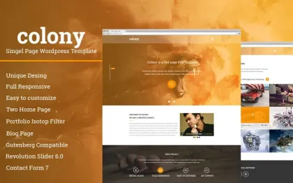 Colony Single Page WordPress Template WordPress Theme 4.6.0 GPL Theme