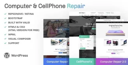 Computer and CellPhone Repair Services WordPress Theme 4.0 GPL Theme
