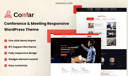Confar – Conference WordPress Theme 1.0.1 GPL Theme