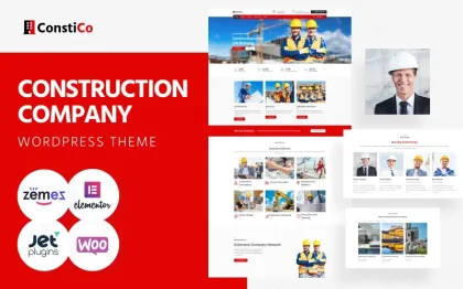 Constico Construction WordPress Elementor Theme WordPress Theme 1.0.4 GPL Theme
