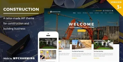 Construction WordPress Theme 3.8 GPL Theme