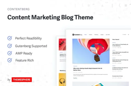 Contentberg Blog Content Marketing Blog Theme 3.0.1 GPL Theme