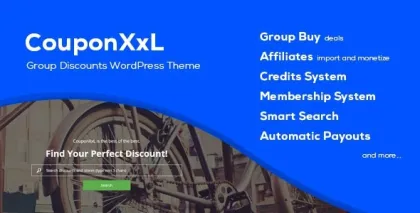 CouponXxL Deals, Coupons Discounts WP Theme 4.2.2 GPL Theme