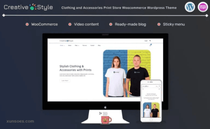 Creative Style Clothing and Accessories Print Store Woocommerce WordPress Theme 1.0 GPL Theme