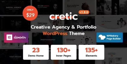 Cretic Creative Agency WordPress Theme 1.8.0 GPL Theme