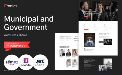 Cronics Municipal and Government WordPress Theme 1.0.1 GPL Theme