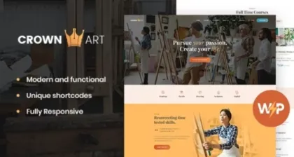 Crown Art | Drawing and Music School WordPress Theme 1.2.11 GPL Theme