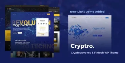 Cryptro Cryptocurrency, Blockchain , Bitcoin Financial Technology 1.3.2 GPL Theme
