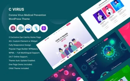 Cvirus Corona virus Medical Prevention WordPress Theme 1.0.0 GPL Theme
