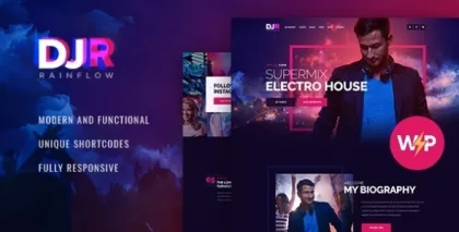 DJ Rainflow | A Music Band Musician WordPress Theme 1.3.13 GPL Theme