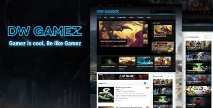 DW Gamez Responsive WordPress Gaming Theme 1.0.9 GPL Theme