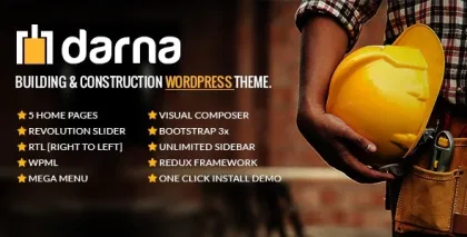 Darna – Building Construction WordPress Theme 1.3.4 GPL Theme