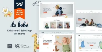 Debebe Baby Shop and Children Kids Store WordPress 2.2 GPL Theme