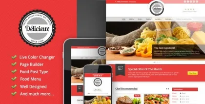 Delicieux Restaurant WordPress Theme 1.3.1 GPL Theme