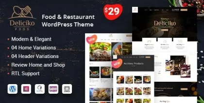 Deliciko Restaurant WordPress Theme 2.0.2 GPL Theme