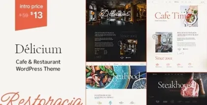 Delicium | Restaurant Cafe WordPress Theme 1.2 GPL Theme