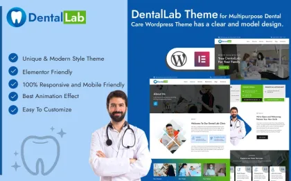 DentalLab Dental Care and Dental Clinic WordPress Theme 1.0.0 GPL Theme