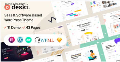 Deski Modern Saas Software landing page WordPress theme 1.2.3 GPL Theme