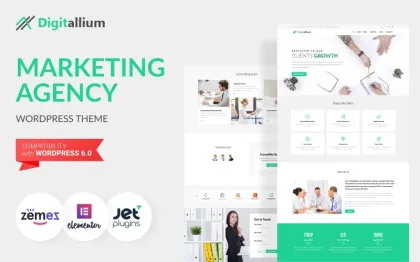 Digitalium Marketing Agency WordPress Elementor Theme WordPress Theme 1.0.2 GPL Theme