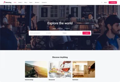 Directorist OneListing Pro WordPress Theme for Business Directory (Premium) 1.17 GPL Theme