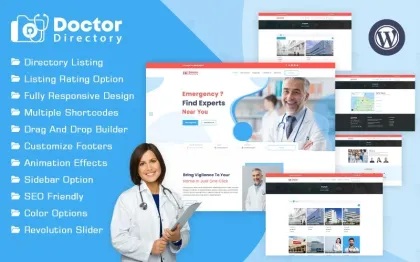 Doctor Directory WordPress Theme 1.0.0 GPL Theme