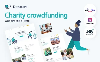 Donatero Charity Crowdfunding WordPress Theme 1.0.1 GPL Theme