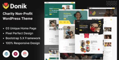 Donik Charity Fundraising WordPress Theme 1.0.4 GPL Theme