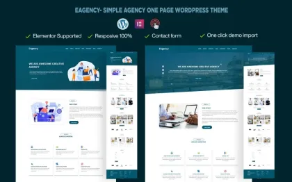 EAgency- Simple Agency One page WordPress Theme 1.0.0 GPL Theme
