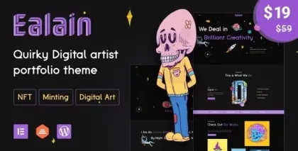 Ealain | Digital Artist Creative Portfolio WordPress Theme + Figma 1.0.3 GPL Theme