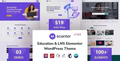 Ecenter Education WordPress Theme 1.0.6 GPL Theme