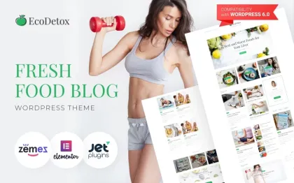 EcoDex Fresh Food Blog Website For Healthy Lifestyle WordPress Theme 1.0.2 GPL Theme