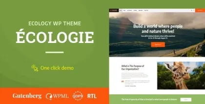 Ecologie Environmental Ecology WordPress Theme 1.0.8 GPL Theme
