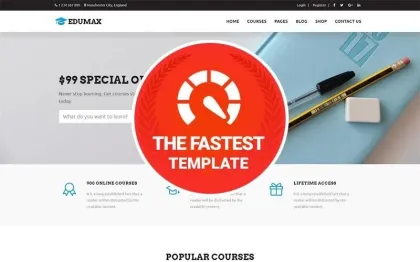 Edumax Education Univeristy Online Courses. WordPress Theme 1.8.0 GPL Theme