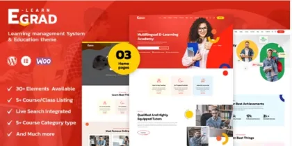 Egrad LMS Education WordPress 1.0.2 GPL Theme