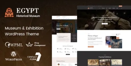 Egypt Museum Exhibition WordPress Theme 1.6 GPL Theme