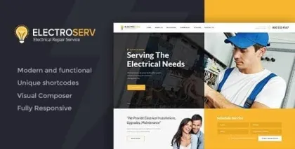 ElectroServ | Electrical Repair Service WordPress Theme 1.3.2 GPL Theme