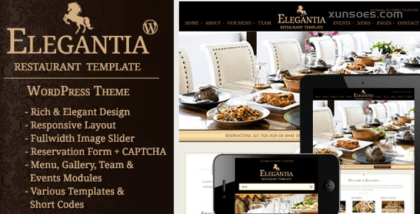 Elegantia Restaurant and Cafe WordPress Theme 1.4.3 GPL Theme