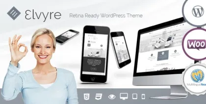 Elvyre Retina Ready WordPress Theme 1.9.1 GPL Theme