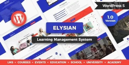 Elysian WordPress School Theme + LMS 1.2.1 GPL Theme