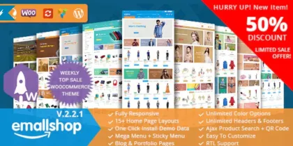EmallShop Responsive WooCommerce WordPress Theme 2.4.8 GPL Theme