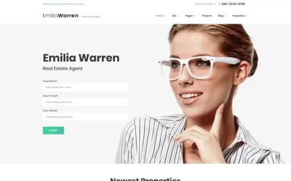 Emilia Warren Real Estate WordPress Theme 1.0.0 GPL Theme