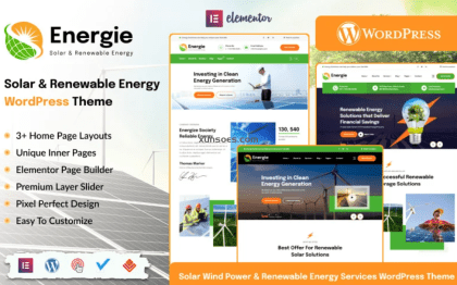 Energie Solar and Renewable Energy WordPress Theme 1.0 GPL Theme