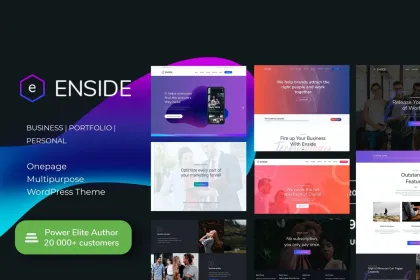 Enside Multipurpose Onepage Landing Page WordPress Theme 1.5 GPL Theme