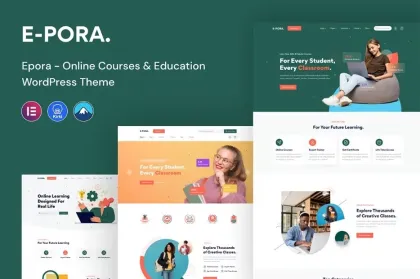 Epora Online Courses Education WordPress Theme 1.0.4 GPL Theme