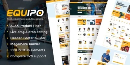Equipo Parts And Tools WordPress WooCommerce Theme 2.3 GPL Theme