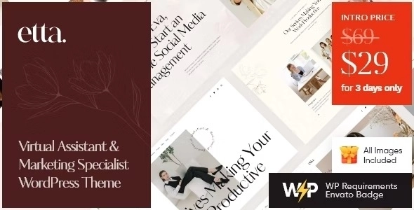 Etta Virtual Assistant Marketing Specialist WordPress Theme 1.0.0 GPL Theme